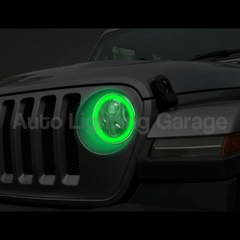 LED Halo Head Lights with Green DRL for GQ Nissan Patrol-Auto Lighting Garage