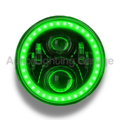 LED Halo Head Lights with Green DRL for GQ Nissan Patrol-Auto Lighting Garage