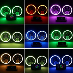 LED Halo RGB Head Lights with Multicolour DRL for GQ Nissan Patrol-Auto Lighting Garage