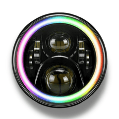 LED Halo RGB Head Lights with Multicolour DRL for GQ Nissan Patrol-Auto Lighting Garage