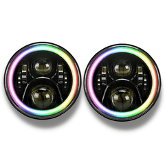 LED Halo RGB Head Lights with Multicolour DRL for GQ Nissan Patrol-Auto Lighting Garage