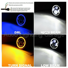 LED Head Lights with Blue DRL for Hummer H1 / H2-Auto Lighting Garage