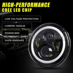 LED Head Lights with Blue DRL for Hummer H1 / H2-Auto Lighting Garage