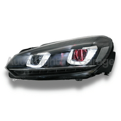 LED Head Lights with Sequential Indicators & 'Red Eyes' for Volkswagen Golf 6 2008-2013-Auto Lighting Garage