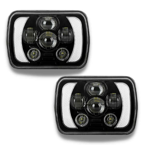 LED Head Lights with White DRL for Toyota Hilux 1983-2004-Auto Lighting Garage