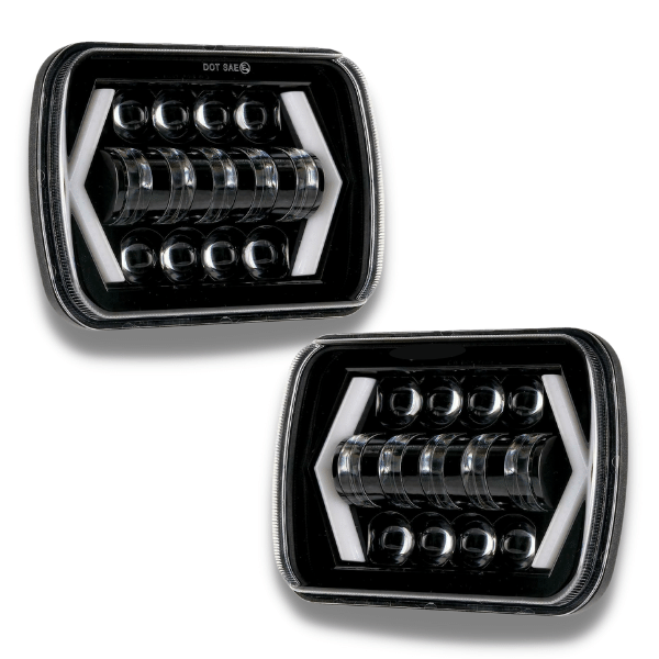 LED Head Lights with White DRL for Toyota Hilux 1988-1997-Auto Lighting Garage