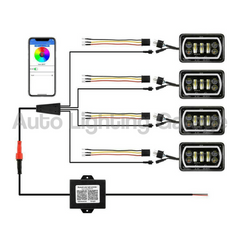 LED RGB Head Lights with Multicolour DRL for 80 Series Toyota Landcruiser-Auto Lighting Garage