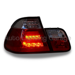 LED Tail Lights with Clear/Red Lens for BMW E46 3 Series 4 Door Sedan 1998-2001-Auto Lighting Garage