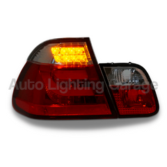 LED Tail Lights with Clear/Red Lens for BMW E46 3 Series 4 Door Sedan 1998-2001-Auto Lighting Garage