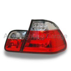 LED Tail Lights with Clear/Red Lens for BMW E46 3 Series 4 Door Sedan 1998-2001-Auto Lighting Garage