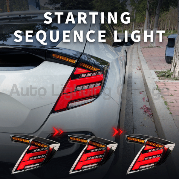 LED Tail Lights with Sequential Indicators & Clear Lens for Honda Civic FK7/FK8 Type R 2016-2021-Auto Lighting Garage