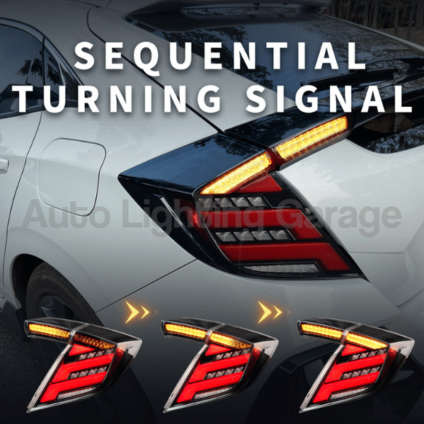 LED Tail Lights with Sequential Indicators & Clear Lens for Honda Civic FK7/FK8 Type R 2016-2021-Auto Lighting Garage