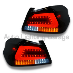 LED Tail Lights with Sequential Indicators, Smoked Black Lens & White LED Bar for Subaru WRX 2015-2021-Auto Lighting Garage