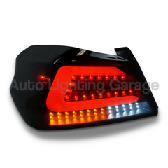 LED Tail Lights with Sequential Indicators, Smoked Black Lens & White LED Bar for Subaru WRX 2015-2021-Auto Lighting Garage