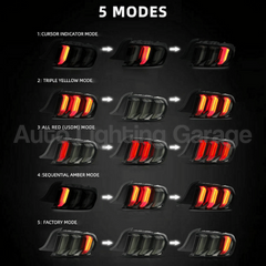 LED Tail Lights with Sequential Indicators & Smoked Black Lens for Ford Mustang FM / FN GT 2015-2020-Auto Lighting Garage