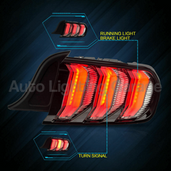 LED Tail Lights with Sequential Indicators & Smoked Black Lens for Ford Mustang FM / FN GT 2015-2020-Auto Lighting Garage