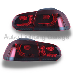 LED Tail Lights with Sequential Indicators & Smoked Red Lens for Volkswagen Golf 6 MK6 GTI Hatch 2008-2013-Auto Lighting Garage