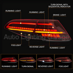 LED Tail Lights with Sequential Indicators for Volkswagen Golf MK7 7.5 Hatch 2012-2020-Auto Lighting Garage