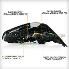 LED Tail Lights with Sequential Indicators for Volkswagen Golf MK7 7.5 Hatch 2012-2020-Auto Lighting Garage