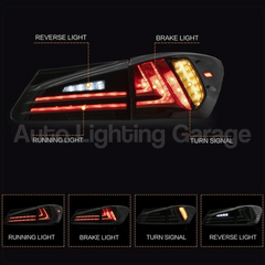 LED Tail Lights with Smoked Black Lens for Lexus IS250 / IS350 / IS-F Sedan 2006-2012-Auto Lighting Garage