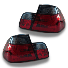 LED Tail Lights with Smoked Red/Black Lens for BMW E46 3 Series 4 Door Sedan 1998-2001-Auto Lighting Garage