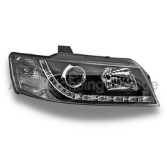 LED DRL Projector Head Lights for VZ Holden Commodore 2004-2006 - Black - Auto Lighting Garage